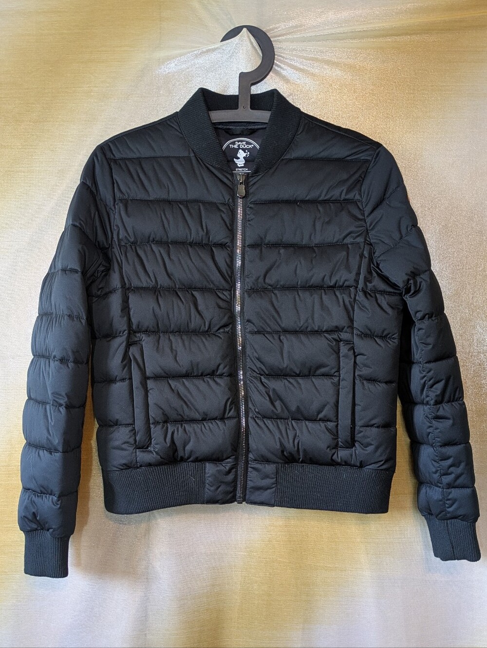 Save the Duck Black Quilted Bomber Jacket